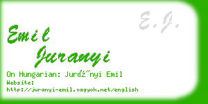 emil juranyi business card